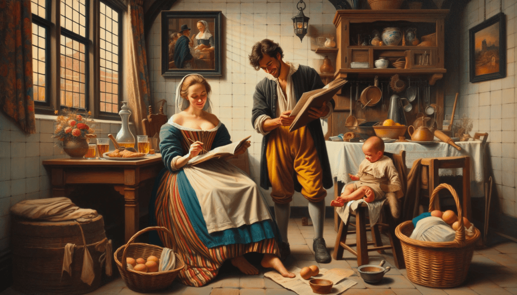 Dutch Golden Age oil painting of a family, symbolizing roles and responsibilities in marriage.