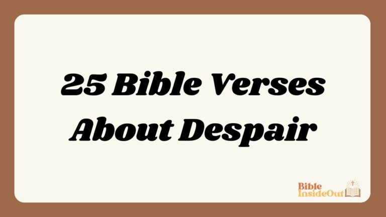 25 Bible Verses About Despair (With Commentary)