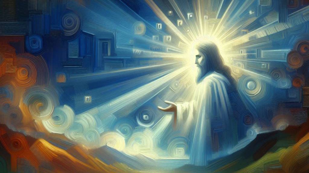 An oil painting style image depicting God's goodness in guidance, symbolizing His light shining in dark times to help find the way.