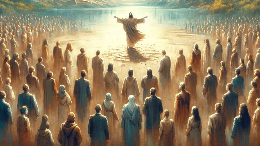 An oil painting depicting the spiritual revival, hope, and transformative power of faith through Jesus Christ.
